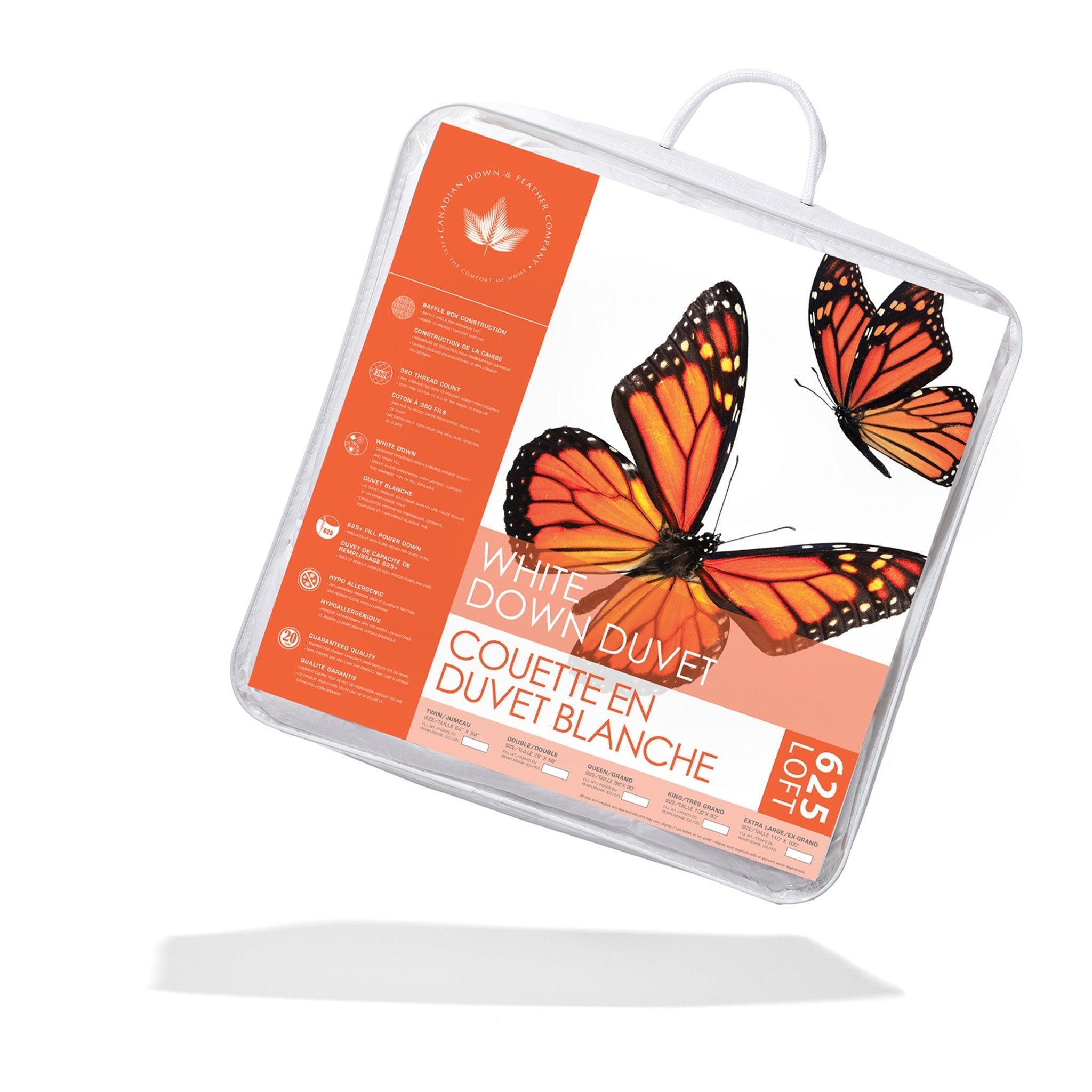 625 Loft White Down Duvet Duvet Canadian Down & Feather Company