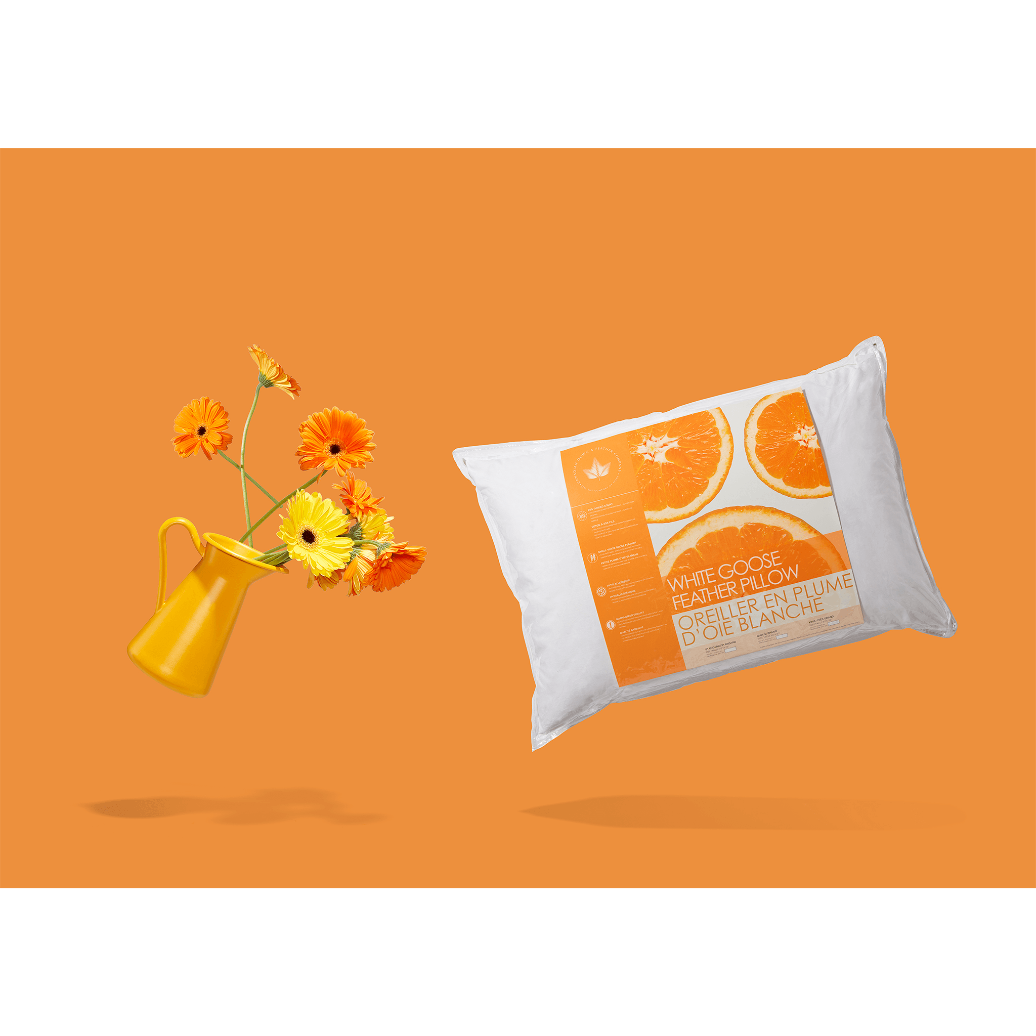 White Goose Feather Pillow Pillow Canadian Down & Feather Company