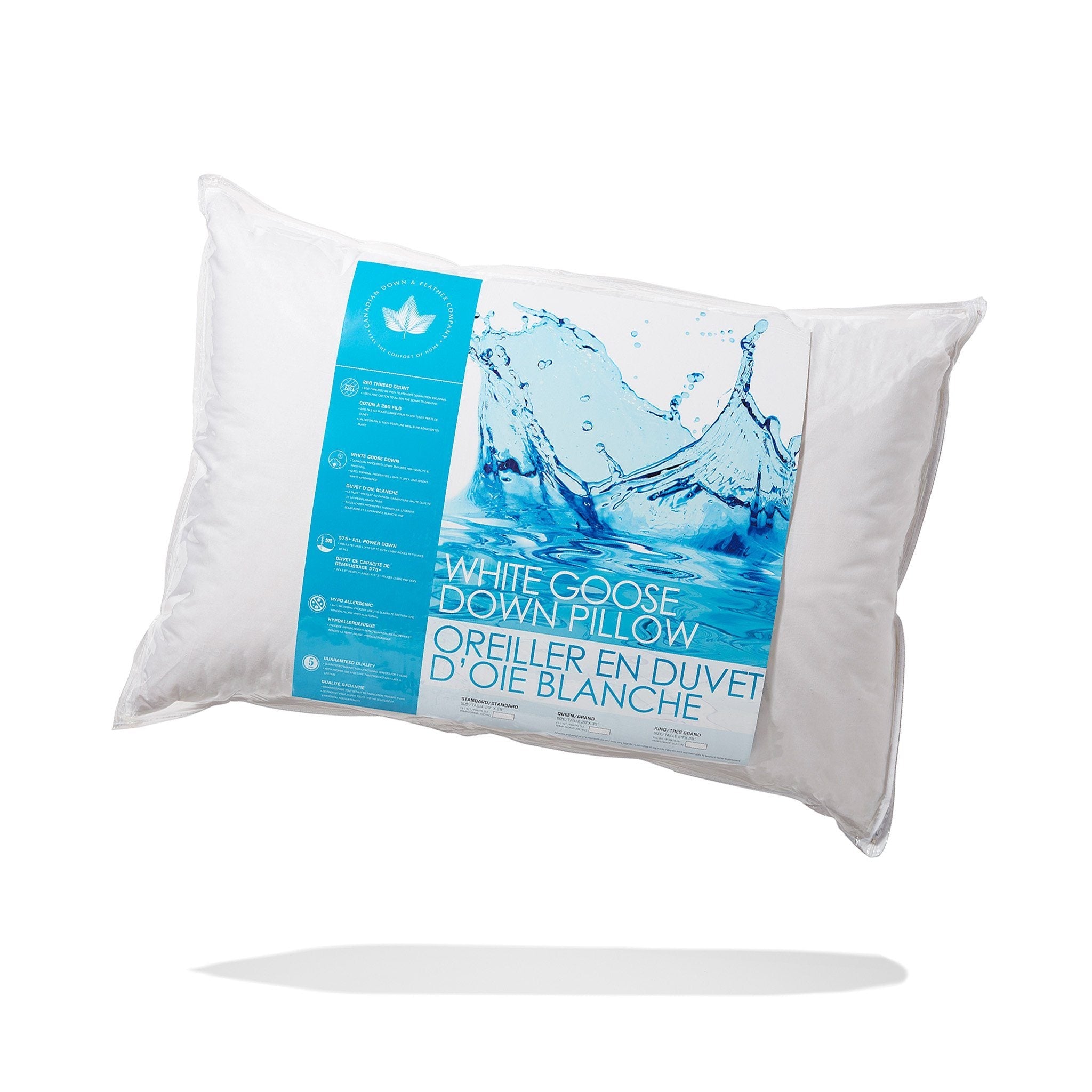 White Goose Down Pillow Pillow Canadian Down & Feather Company