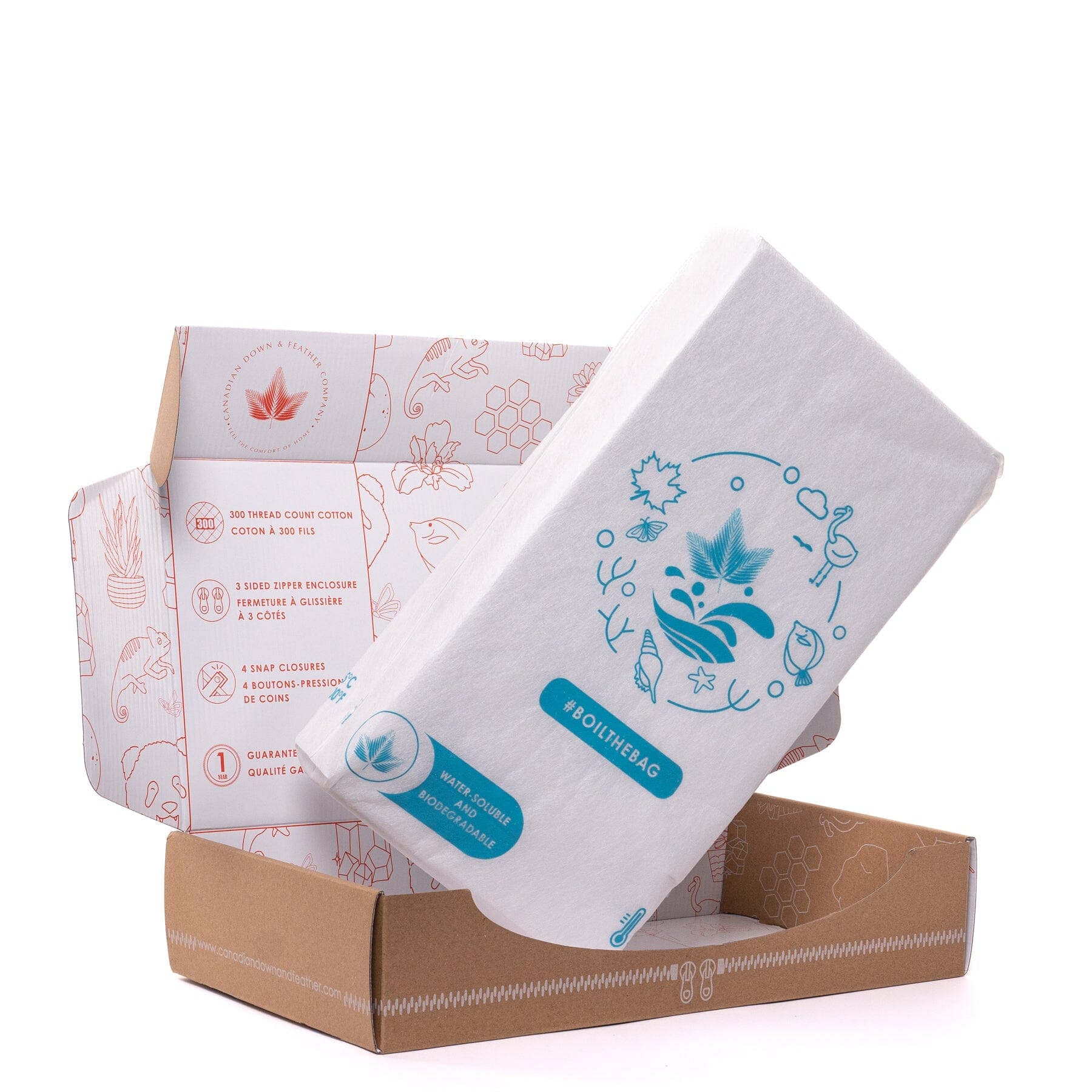 Duvet Cover Packaging Open - Canadian Down & Feather Company 